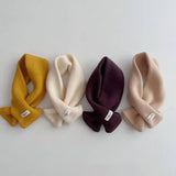 KIDS KNIT SCARF SOFT WARM CROSS NECK WARMER_CWASC2092