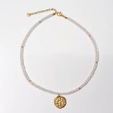 STAINLESS STEEL ZODIAC NECKLACE WITH NATURAL GEMS_CWMM8881