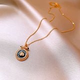 Vintage Round Oil Drop Rose Flower Necklace