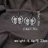 HALLOWEEN SKULL DARK BUTTERFLY EARRINGS_CWAJE1870