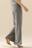 Women Solid Color Baggy Wide Leg Pants_Cwblp397