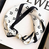 Pearl Magnetic Skinny Silk Neck Scarf_Cwasc03934