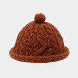 Winter Knit Beanie Cap Women Men Braided Dome Hat_Cwah04771