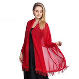 LACE CHIFFON SHAWL BRIDAL EVENING DRESS WRAP_CWASC1086