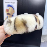 FUZZY BUNNY FUR HAIR CLAW LARGE LAZY STYLE CLIP_CWAHA3323