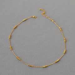 HANDMADE SHINY BEVEL SQUARE BEAD NECKLACE_CWAJE2121