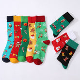 CHRISTMAS ELK SNOWMAN MIDDLE TUBE COTTON SOCKS_CWMS1024