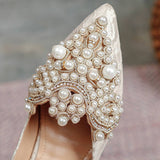 LACE PEARL BALLET FLATS FOR WOMEN BRIDAL STYLE_CWSHF0010