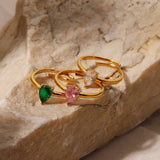 FRENCH FASHIONABLE DROP SHAPE ADJUSTABLE RING_CWAJE1399