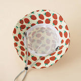 ADJUSTABLE FRUIT STRAWBERRY PRINT BUCKET HAT_CWAH1439