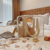 Transparent Beach Bag With Colorful Shoulder Straps_Cwab1923