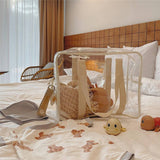 Transparent Beach Bag With Colorful Shoulder Straps_Cwab1923