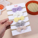Waffle Bow Baby Headband Set Solid Colors