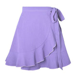 ONE PIECE SKIRT SOLID COLOR RUFFLED SHORT SKIRT_CWAB4812