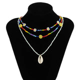 SHELL SMILEY DAISY BRAIDED NECKLACE_CWAJE1500