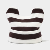 ARTISTIC RETRO STRIPED COW EAR KNITTED HAT_CWAH2127