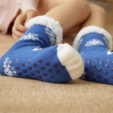 BLUE SCARF BEAR MID TUBE PLUSH INDOOR SLIPPERS_CWMS0736