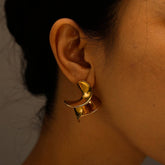 Unique Irregular 18K Steel Titanium Earrings_Cwmm8920