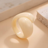 FASHION IRREGULAR DOUBLE WATER DROP PLASTIC RING_CWMM3233