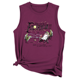 Trendy Loose Fit Tank, Funny Print For Women