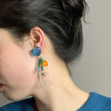 LOVE HEART FLOWER BOWKNOT CUTE FASHION EARRINGS_CWAJE1711