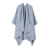 SOLID COLOR SHAWL POCKET WARM SCARF CAPE_CWASC2182