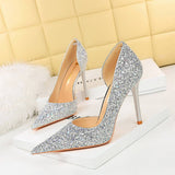 POINTED TOE HOLLOW SPARKLING SEQUIN HIGH HEELS_CWSHH0069