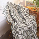 CASUAL BLACK AND WHITE KNITTED BLANKET_CWMM0417