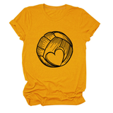 LOVE FOOTBALL T SHIRT CASUAL PLUS SIZE TOP_CWTTSL0509