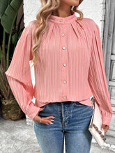 Solid-Color Single-Breasted Long-Sleeved Top