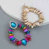 COLORFUL CRYSTAL GEOMETRIC DROP STUD EARRINGS_CWAJE0536