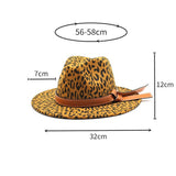 Vintage Leopard Woolen Hat Cowboy Hat Felt Hat_Cwah2603