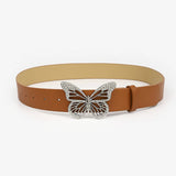 BUTTERFLY RHINESTONE BUCKLE LADIES SIMPLE BELT_CWABE0613