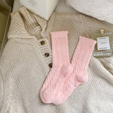 SOLID COLOR TWIST THICK WARM SOCKS_CWMS0879