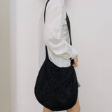 Cwab4573_Solid Knit Twist Vintage Tote Crossbody Bag