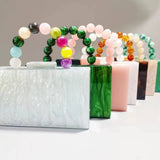 Pearl Acrylic Beaded Clutch Wristlet Wedding Bag_Cwab5858