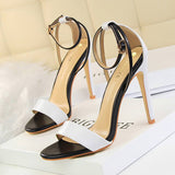 COLOR MATCHING OPEN TOE HOLLOW STILETTO HEELS_CWSHH0041