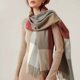 AUTUMN WINTER PLAID THICK SHAWL SCARF_CWASC0176