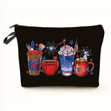 BLACK DOUBLE SIDED PRINTED COSMETIC BAG_CWAB2262
