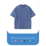 270G HEAVYWEIGHT WAX DYED VINTAGE COTTON T SHIRT CUSTOM LOGO