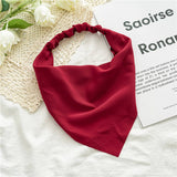 SOLID COLOR CHIFFON TRIANGLE SCARF HAIRACCESSORIES_CWAHA4154