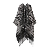 Warm Faux Cashmere Tassel Scarf Cape Shawl_Cwasc2168