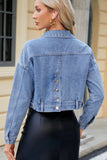 Wash Slim Short Long Sleeve Denim Jacket_Cwjj0098