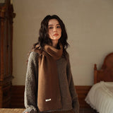 100% WOOL SOLID STRIPED KNIT SCARF UNISEX_CWASC2333