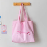 MACARON COLOR EMBROIDERED CANVAS TOTE FOR STUDENTS_CWAB5627