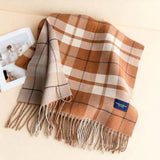 Fresh Plaid Cashmere Feel Tassel Scarf Wrap_Cwasc03245