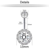 ELEGANT CZ CRYSTAL BELLY RING STAINLESS STEEL_CWMM9323