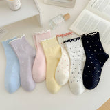 ALL MATCH NEW POLKA DOT MID CALF SOCKS_CWMS0953