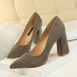 SIMPLE SUEDE SHALLOW MOUTH POINTED HIGH HEELS_CWSHH0037