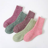 5 PAIRS PER PACK OF SOLID COLOR THICK WARM SOCKS_CWMS0695